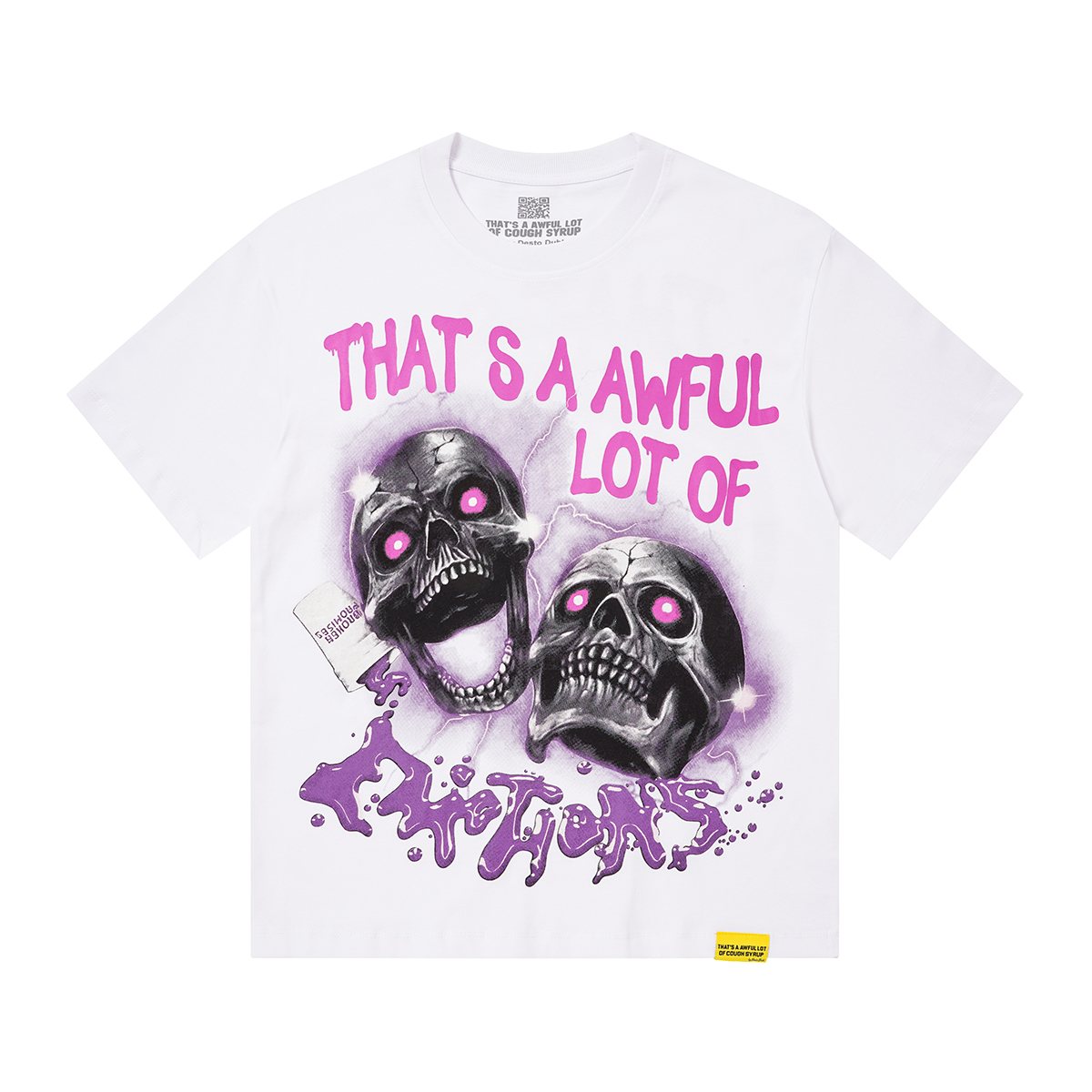 THAT'S A AWFUL LOT OF COUGH SYRUP Skull Graphic T-Shirt — front
