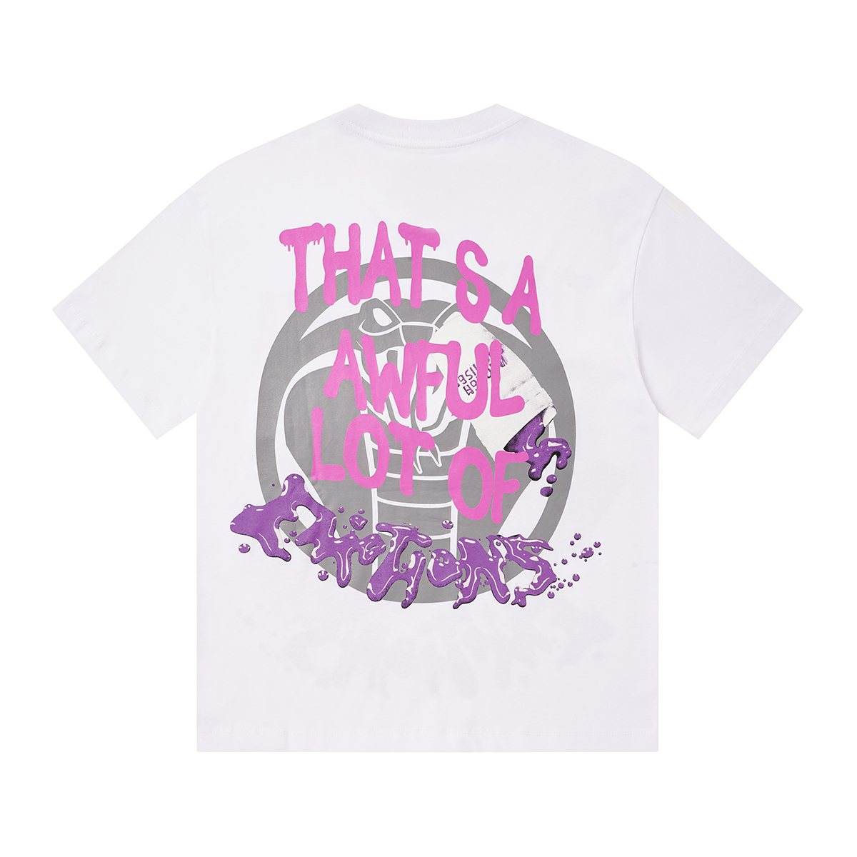 THAT'S A AWFUL LOT OF COUGH SYRUP Skull Graphic T-Shirt — back