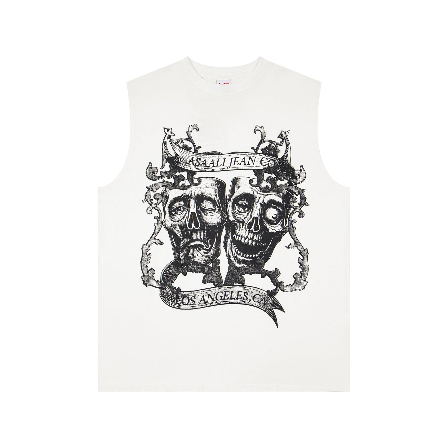 ASAALL White Graphic Sleeveless T-Shirt — hero
