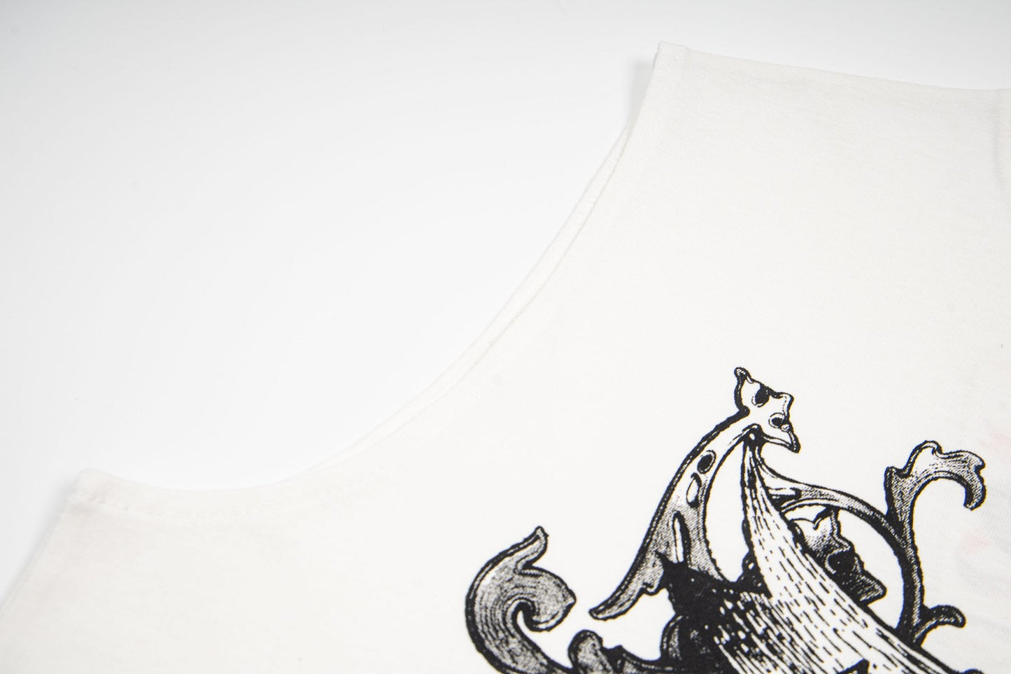 ASAALL White Graphic Sleeveless T-Shirt — detail