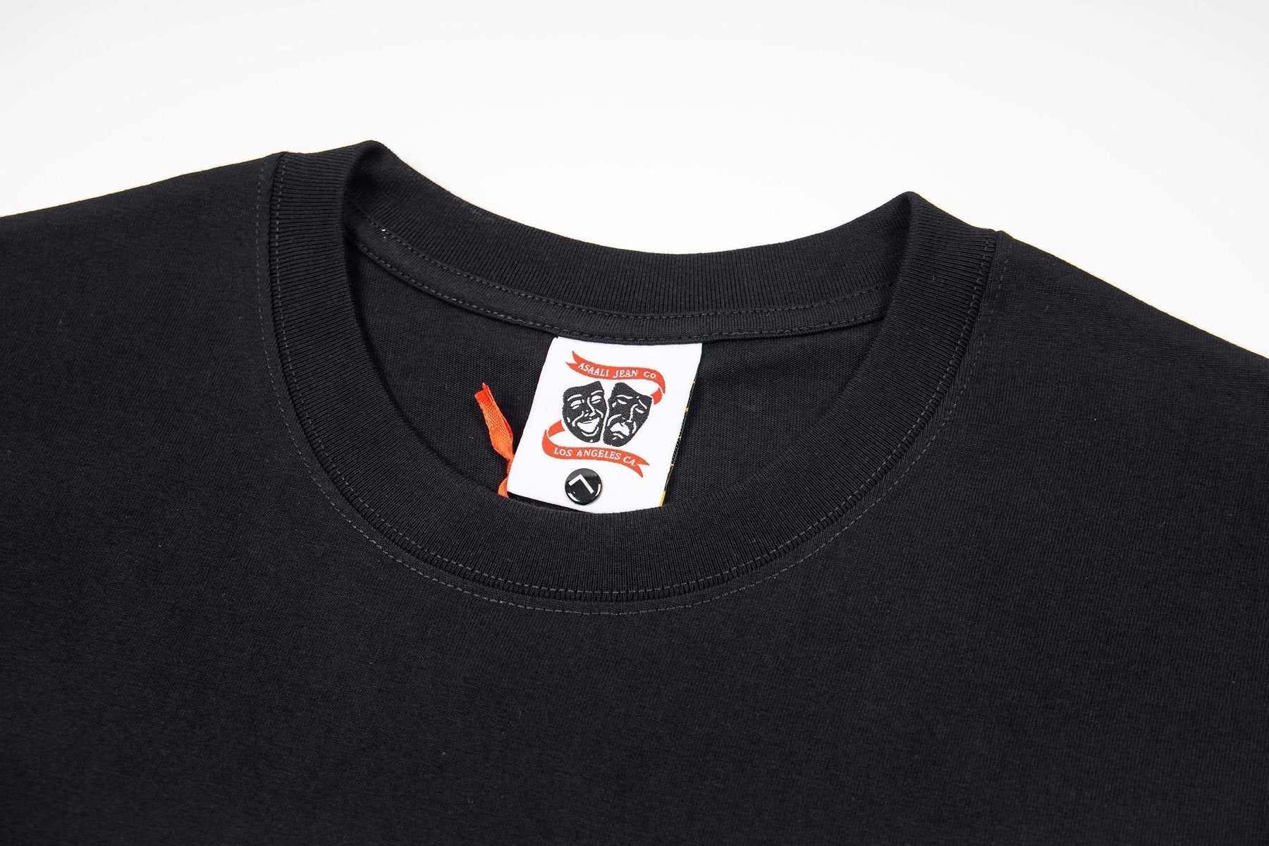 ASAALL Theatrical Mask Graphic T-Shirt — neck_label