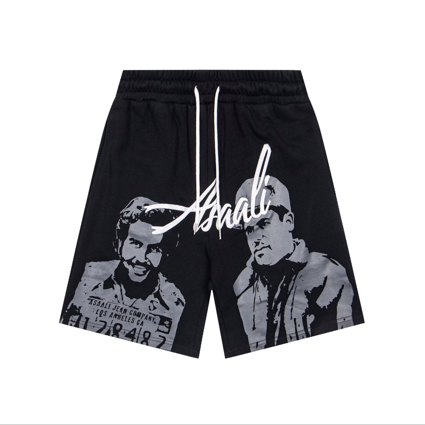 ASAALL Portrait Graphic Drawstring Shorts — front