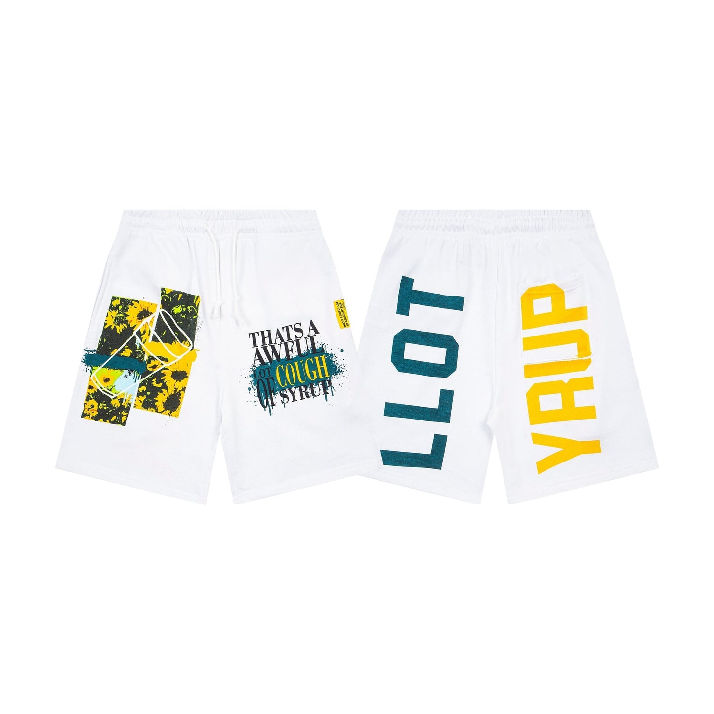 THAT'S A AWFUL LOT OF COUGH SYRUP Graphic Drawstring Shorts — hero