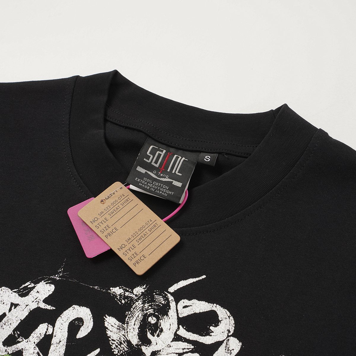 SAINT Black Graphic Short-Sleeve T-Shirt — hang_tag
