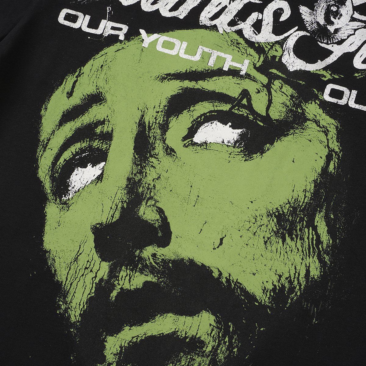 SAINT Black Graphic Short-Sleeve T-Shirt — detail