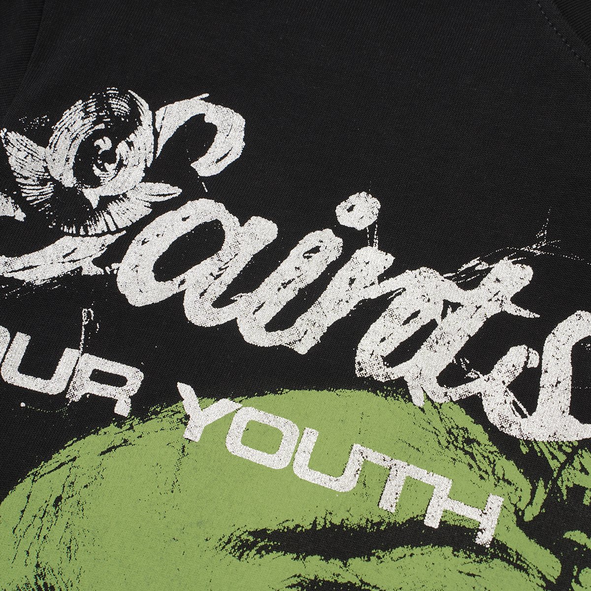 SAINT Black Graphic Short-Sleeve T-Shirt — detail
