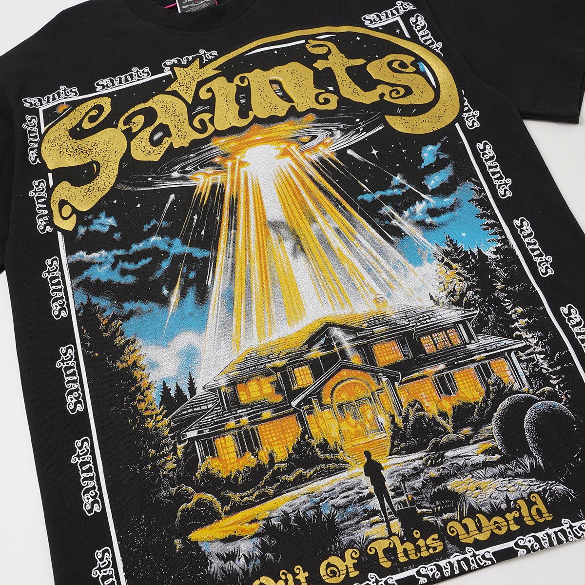 SAINT UFO Alien Graphic Short-Sleeve T-Shirt — detail