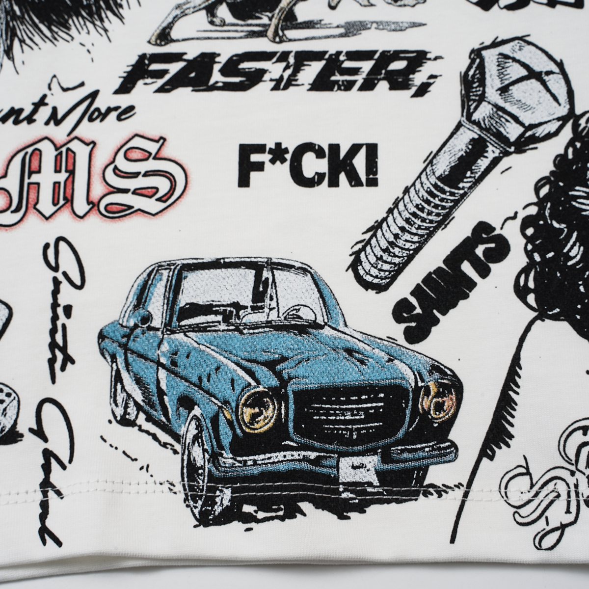 SAINT White Collage Graphic Short-Sleeve T-Shirt — detail