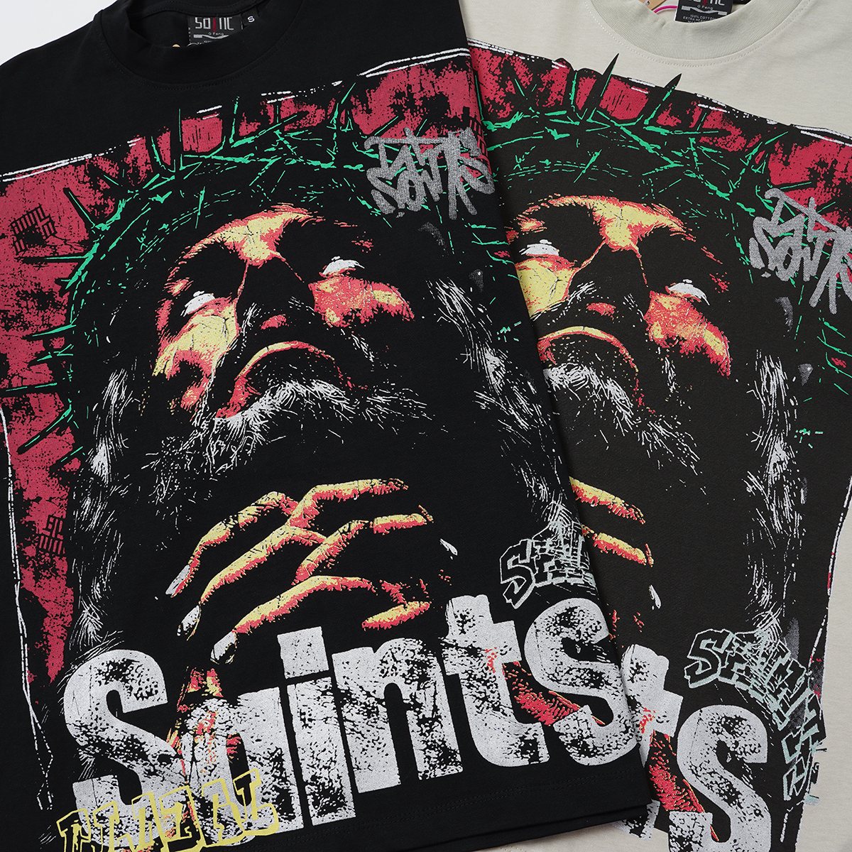 SAINT Portrait Graphic T-Shirt — detail