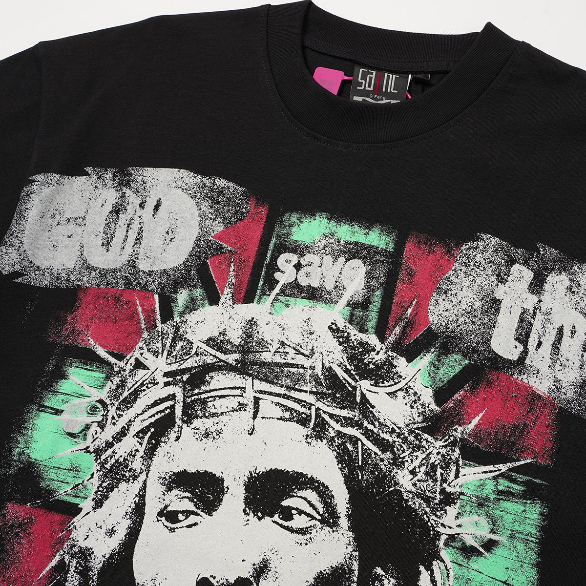 SAINT Jesus Graphic Short-Sleeve T-Shirt — detail