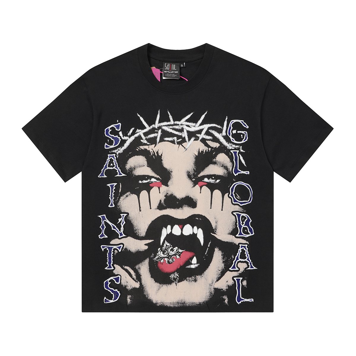 SAINT Rhinestone Graphic Short-Sleeve T-Shirt — hero