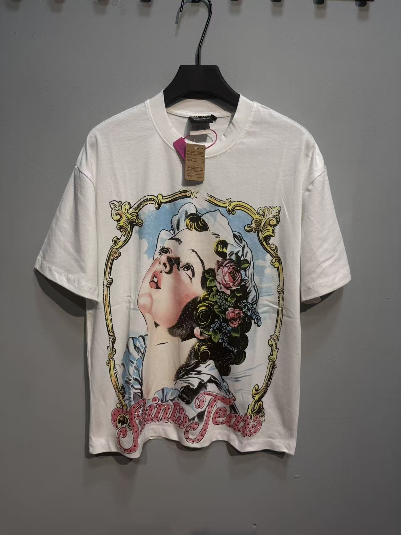 SAINT Portrait & Cross Graphic Short-Sleeve T-Shirt — context