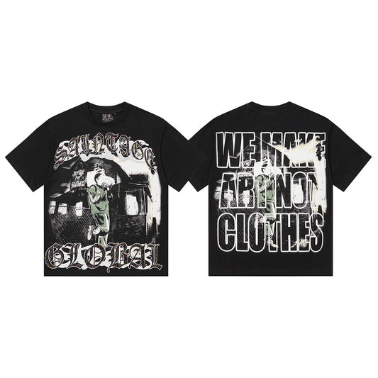 SAINT Black Rhinestone Graphic T-Shirt — hero