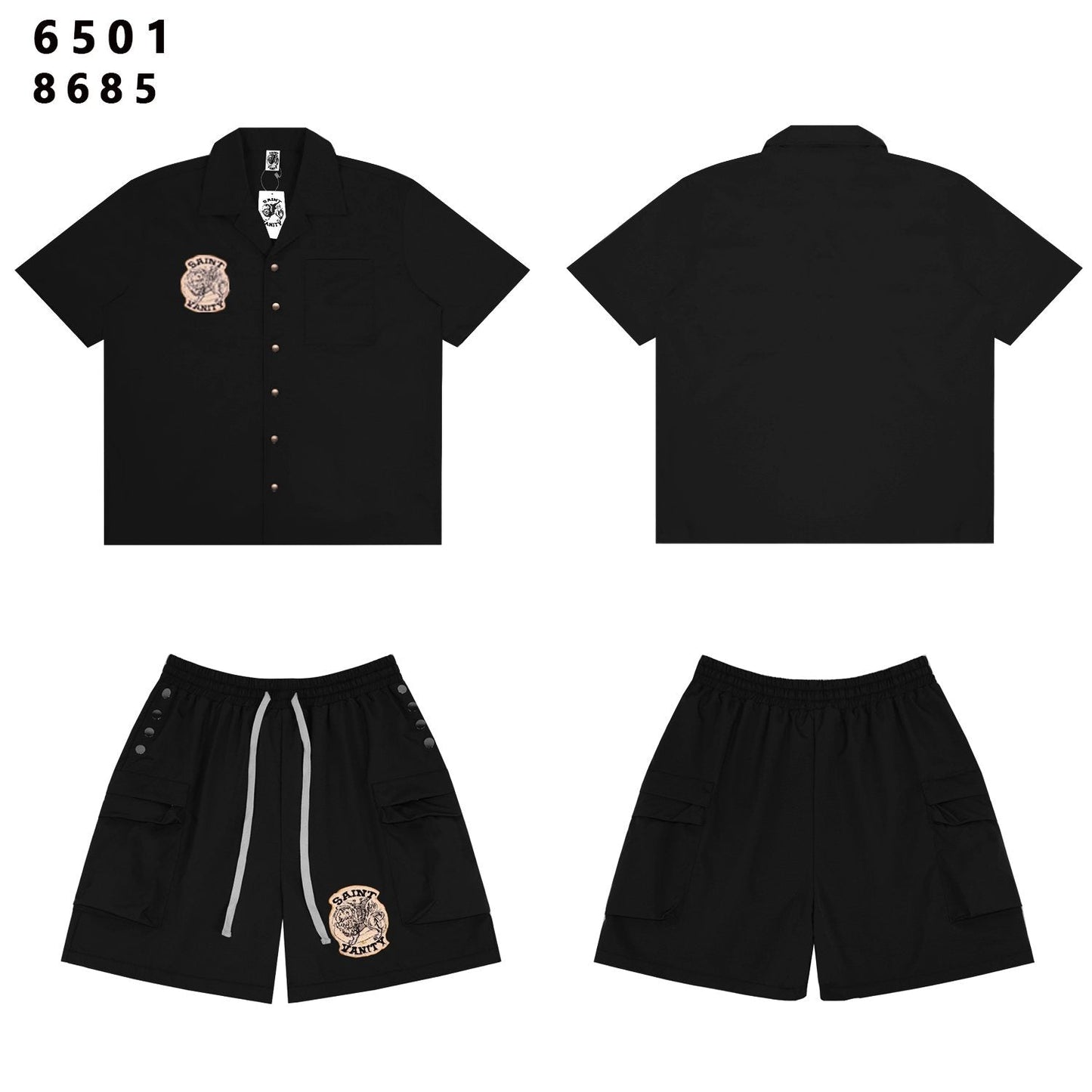 SAINT Vanity Patch Short-Sleeve Shirt & Cargo Shorts Set — hero