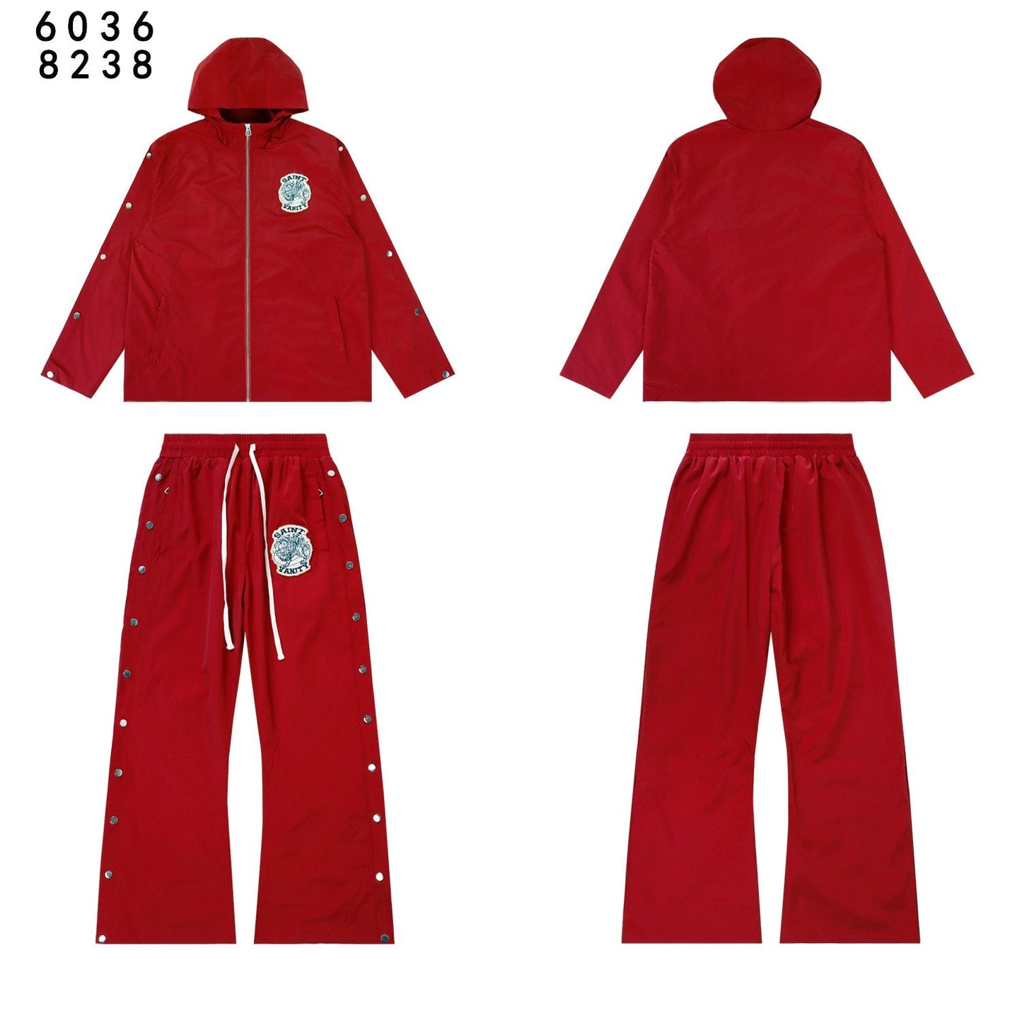 SAINT Vanity Patch Hooded Jacket & Snap-Pant Matching Set — front