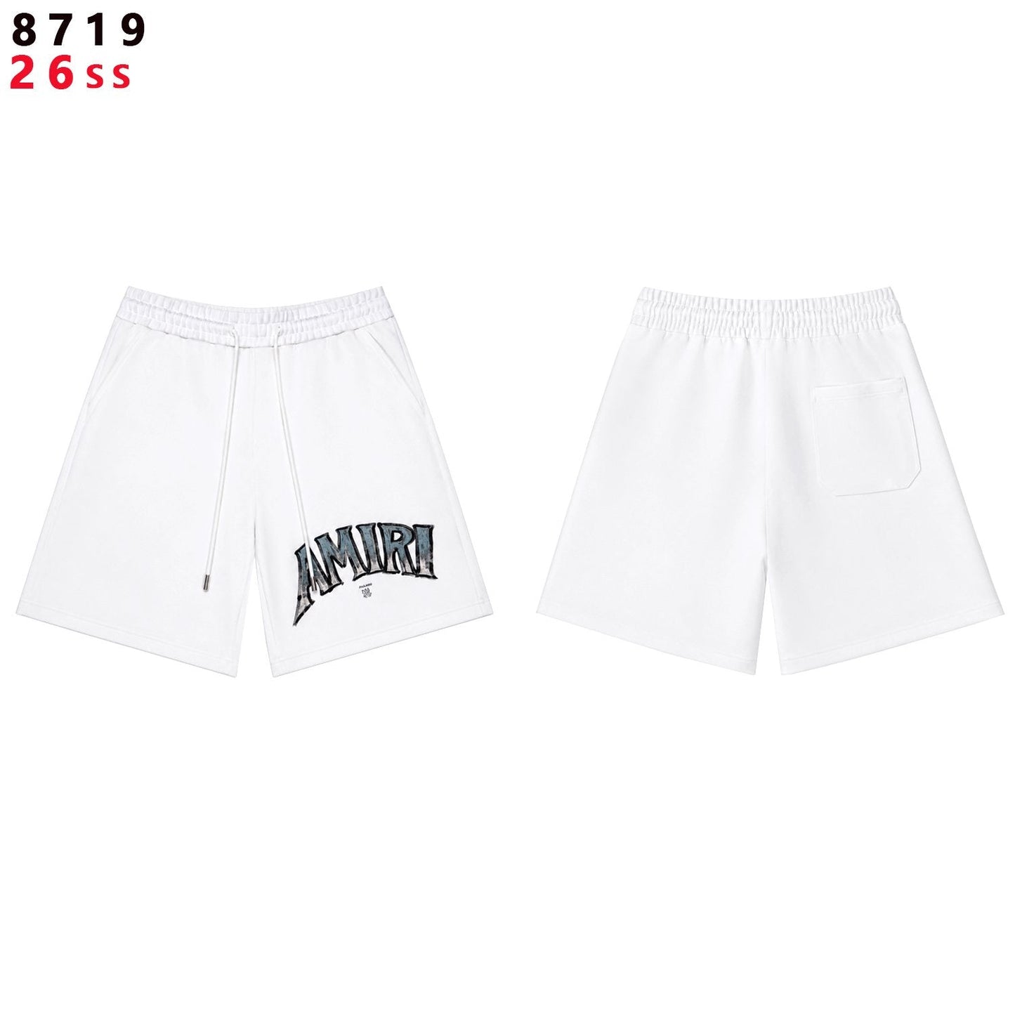 AMIRI Metallic Letter Graphic T-Shirt & Shorts Set — front