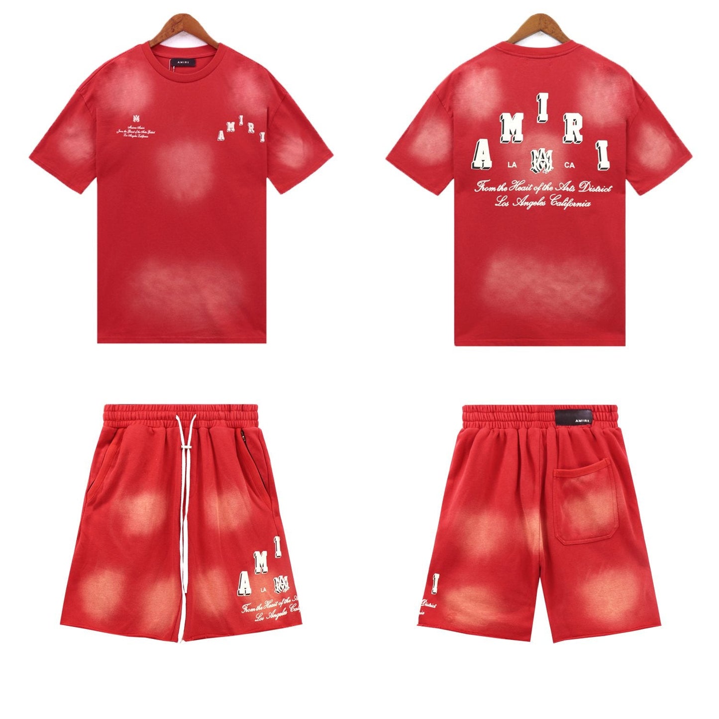 AMIRI Washed Graphic T-Shirt & Shorts Set — front