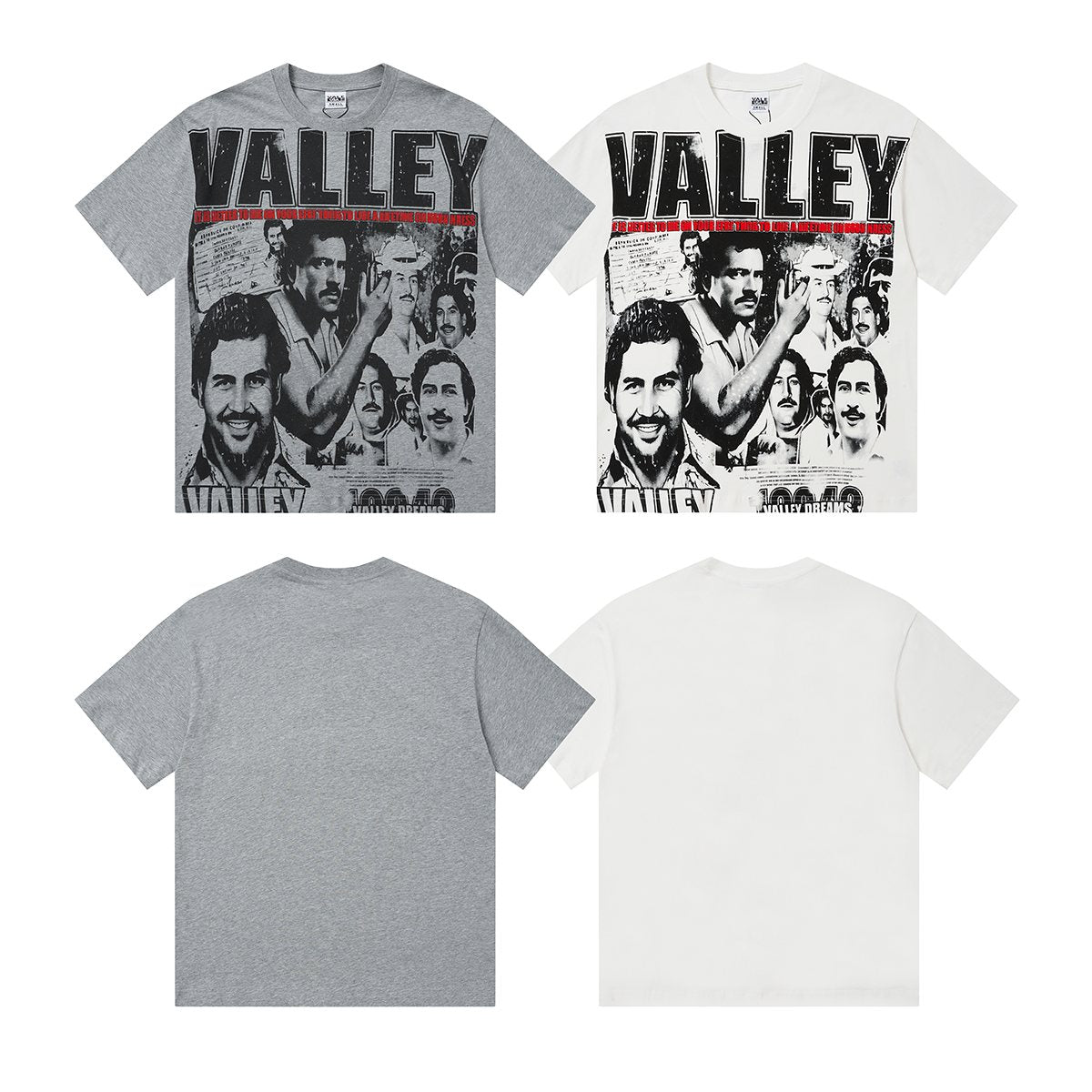 VALLEY Portrait Collage Graphic T-Shirt — comparison