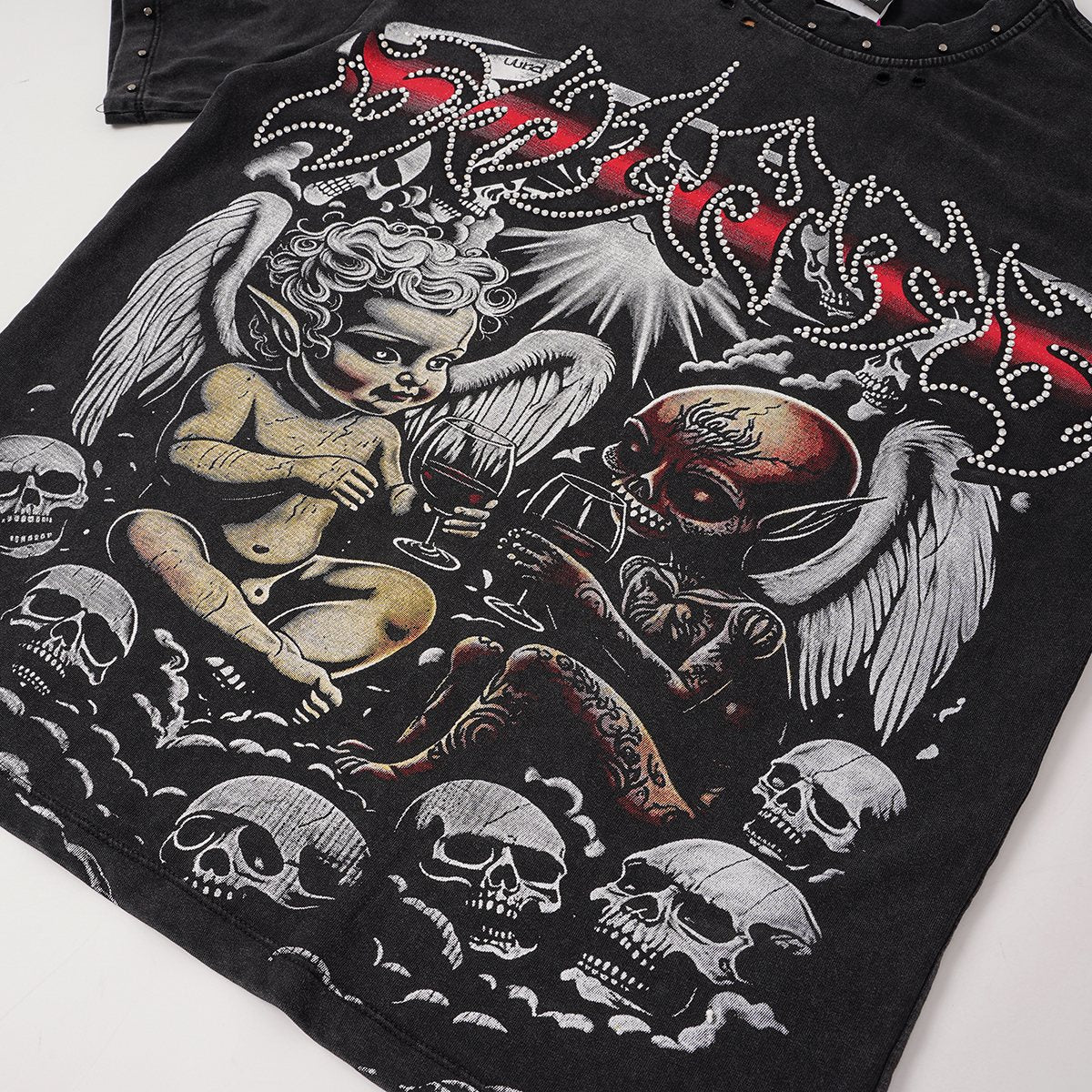 SAINT Angel & Devil 3035 Short-Sleeve Graphic T-Shirt — detail