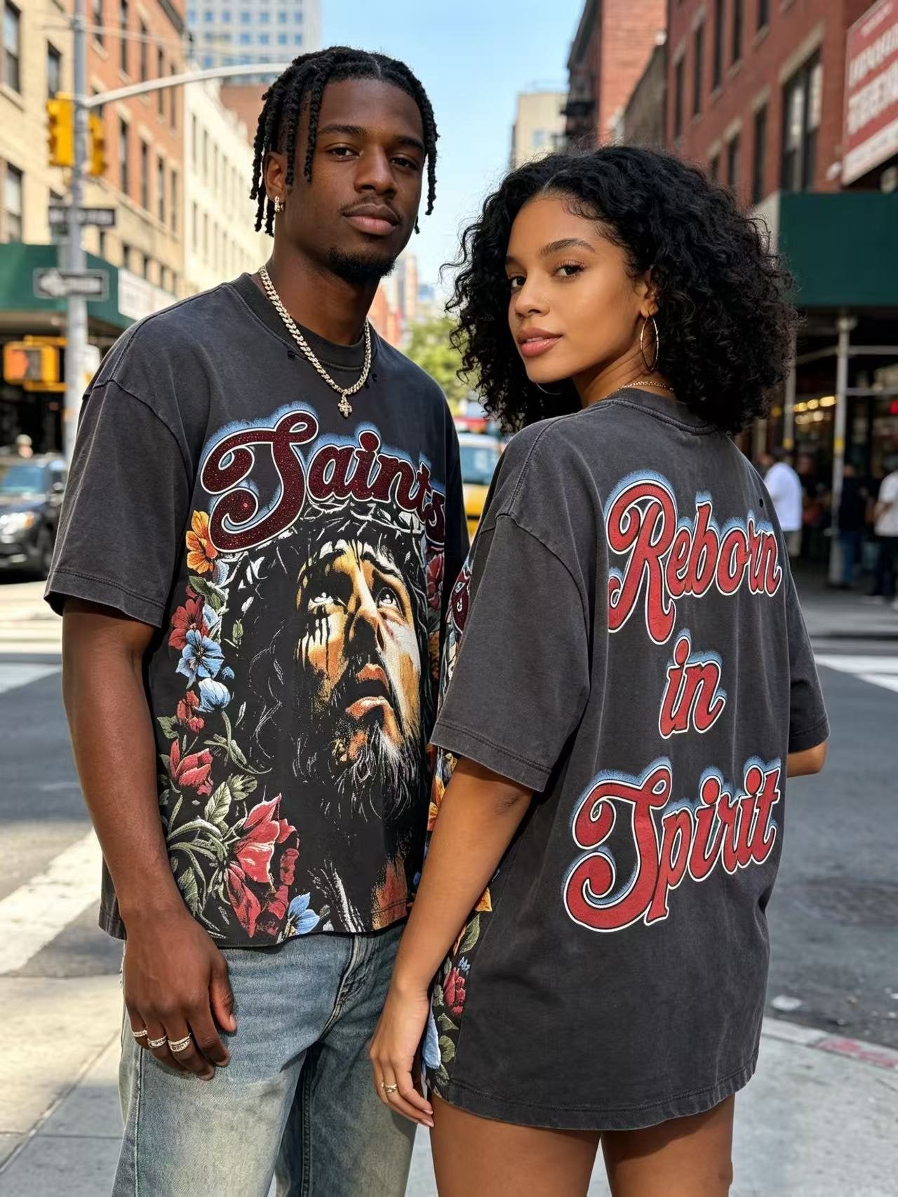 SAINT Reborn in Spirit Graphic T-Shirt — context