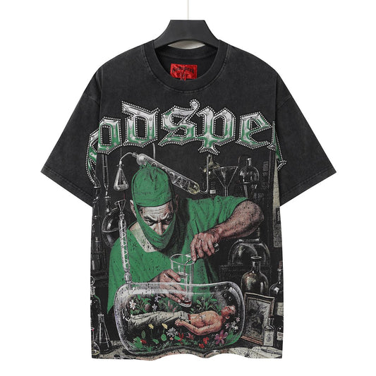 Godspeed Washed Black Rock Graphic T-Shirt — hero
