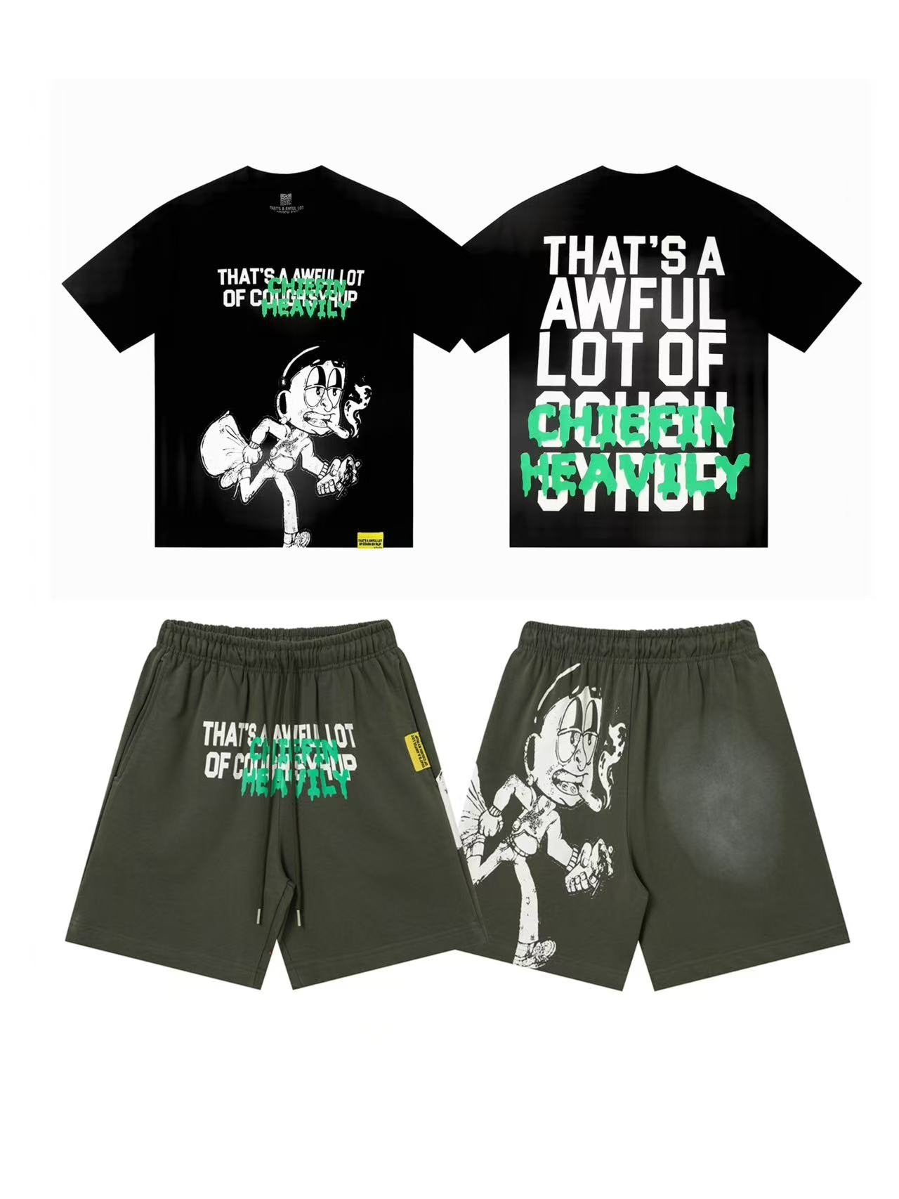 THAT'S A AWFUL LOT OF COUGH SYRUP Graphic Short-Sleeve Set — front