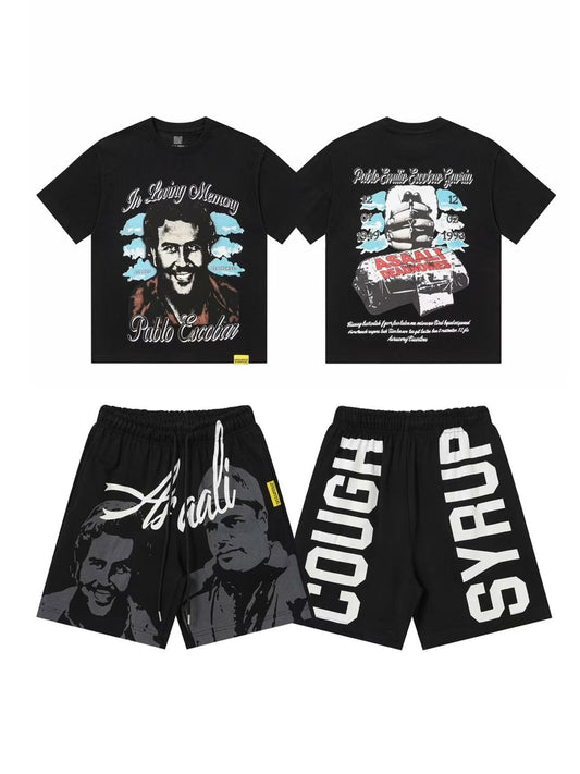 THAT'S A AWFUL LOT OF COUGH SYRUP Pablo Escobar Graphic Short-Sleeve Set — hero