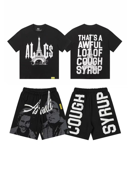 THAT'S A AWFUL LOT OF COUGH SYRUP Paris Eiffel Graphic Short-Sleeve Set — front