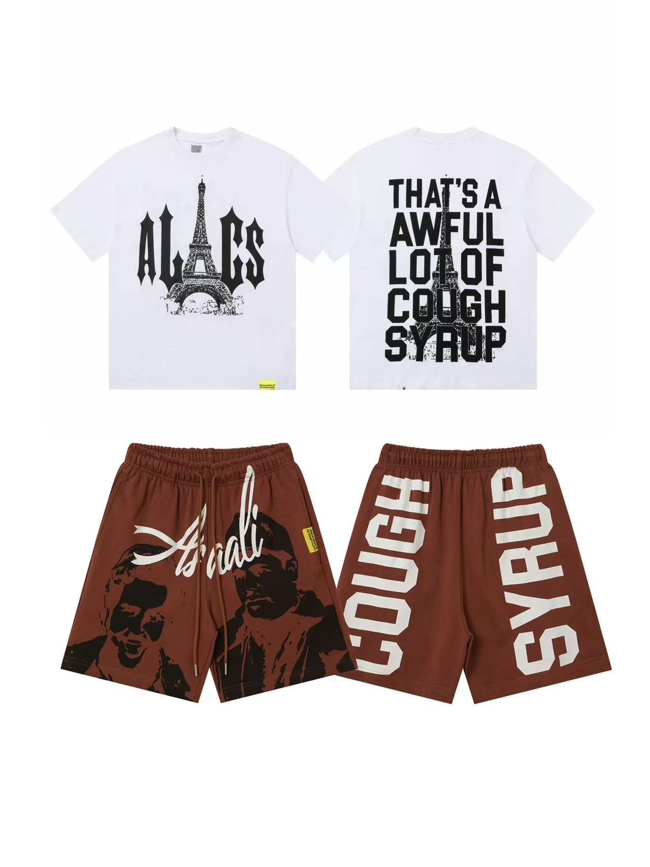 THAT'S A AWFUL LOT OF COUGH SYRUP Paris Eiffel Graphic Short-Sleeve Set — front