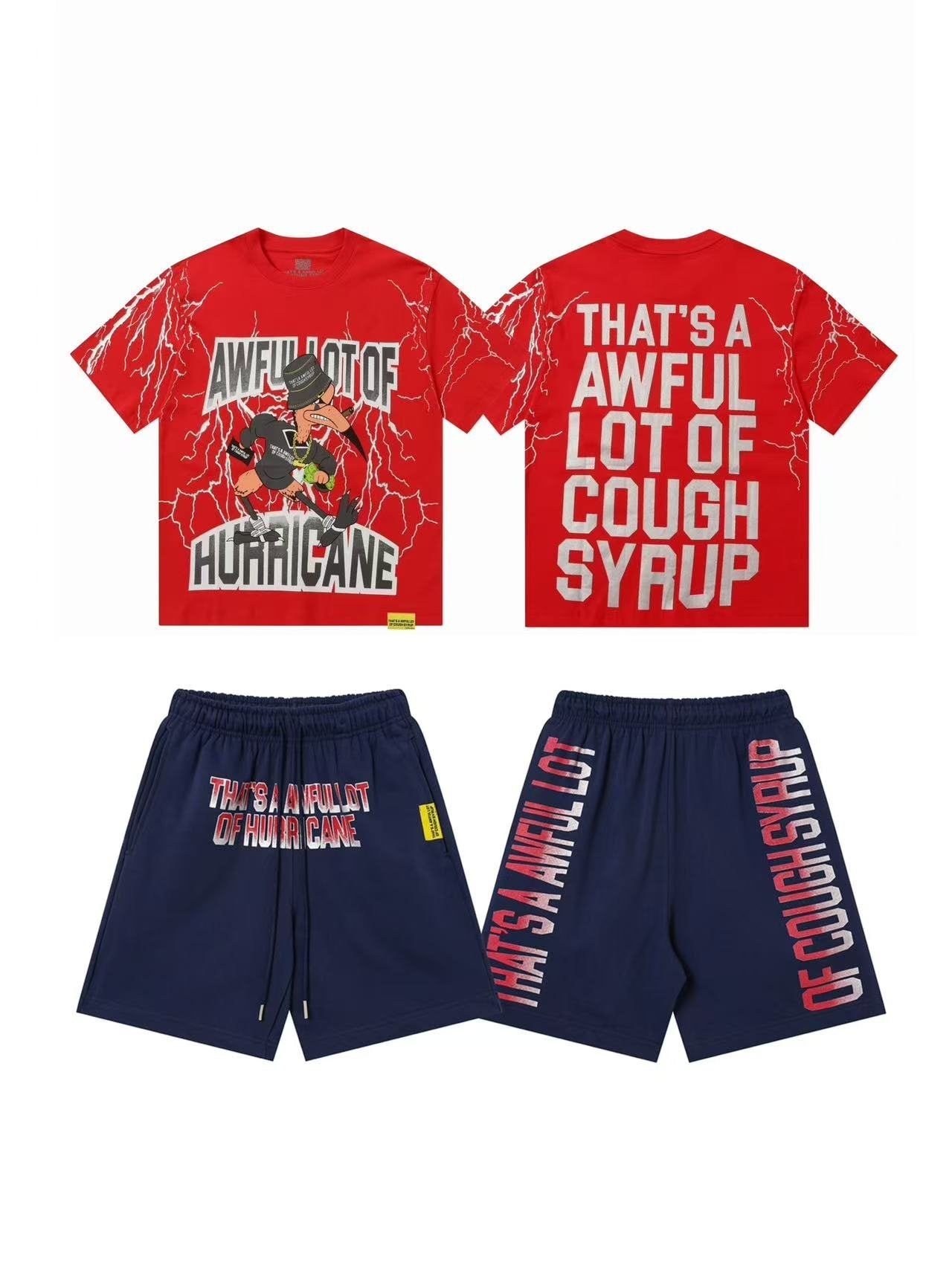THAT'S A AWFUL LOT OF COUGH SYRUP Graphic T-Shirt & Shorts Set — front