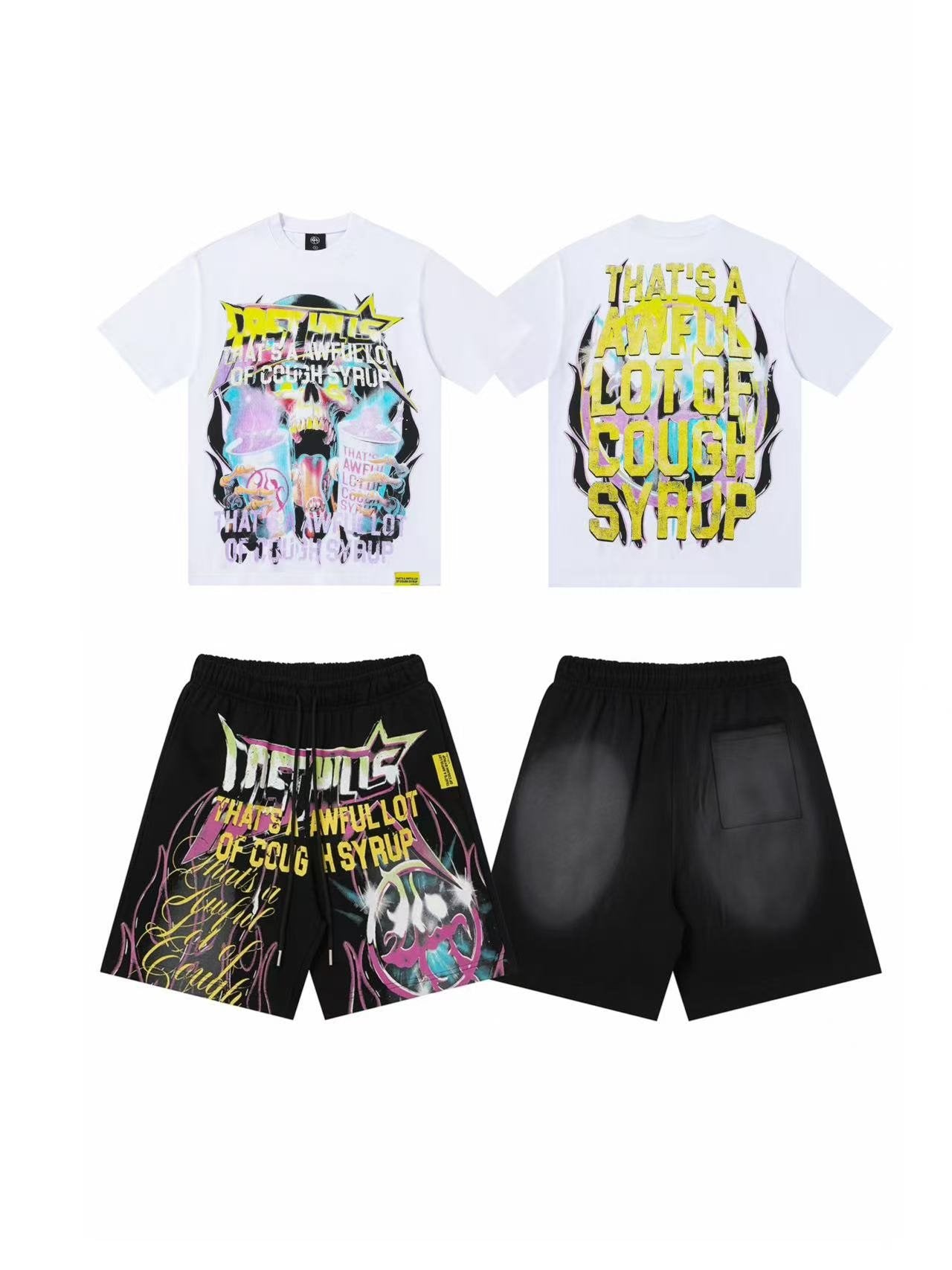 THAT'S A AWFUL LOT OF COUGH SYRUP Statement Graphic Short-Sleeve Set — front