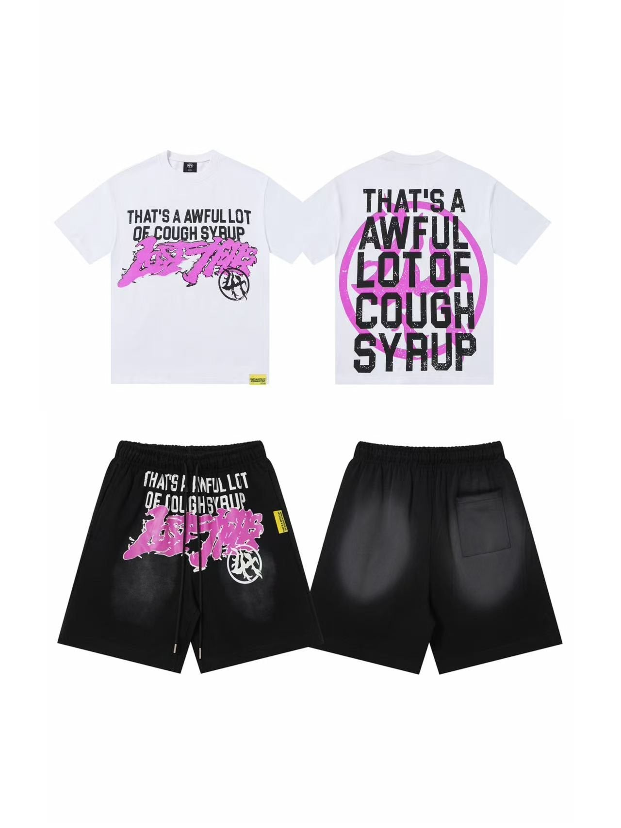 THAT'S A AWFUL LOT OF COUGH SYRUP Graphic T-Shirt & Shorts Set — front