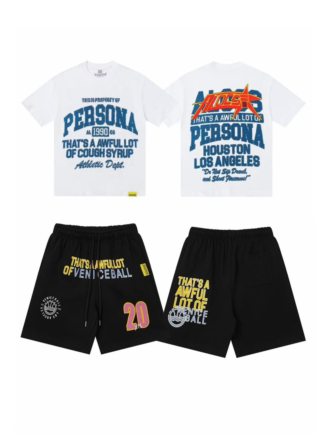 THAT'S A AWFUL LOT OF COUGH SYRUP Persona Houston Short-Sleeve Set — front
