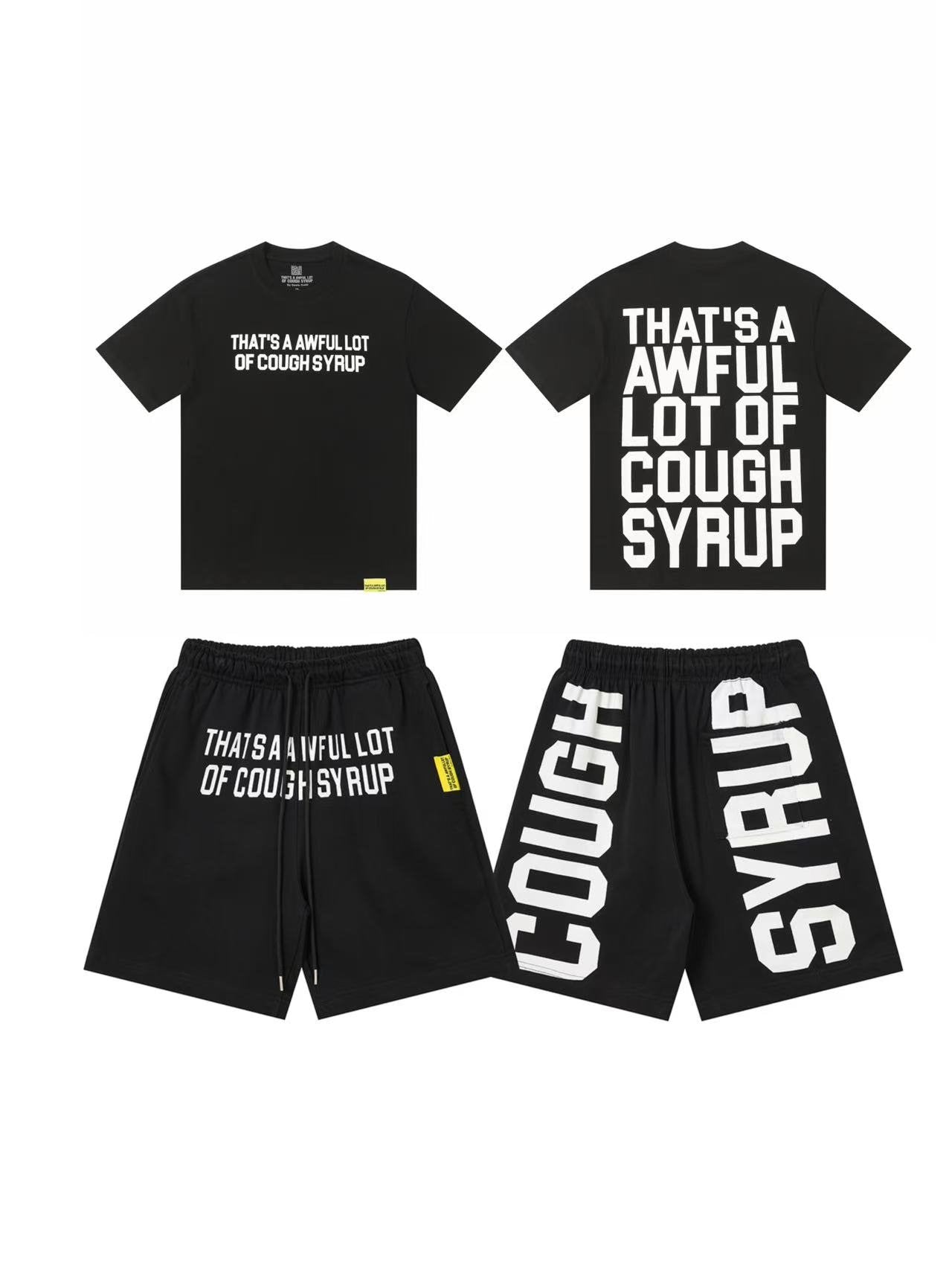 THAT'S A AWFUL LOT OF COUGH SYRUP Bold Wordmark Short-Sleeve Set — hero