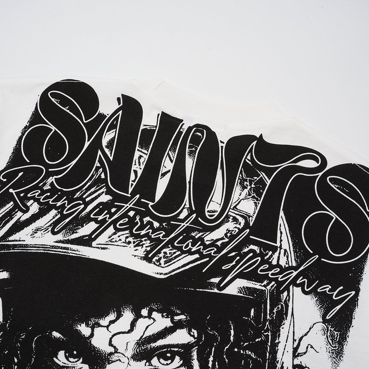 SAINT Racing Portrait Rhinestone Short-Sleeve T-Shirt — detail