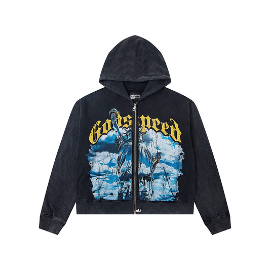 Godspeed Graphic Zip Hoodie — hero