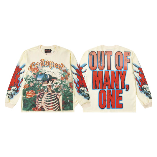 Godspeed Skeleton Floral Long-Sleeve T-Shirt — hero