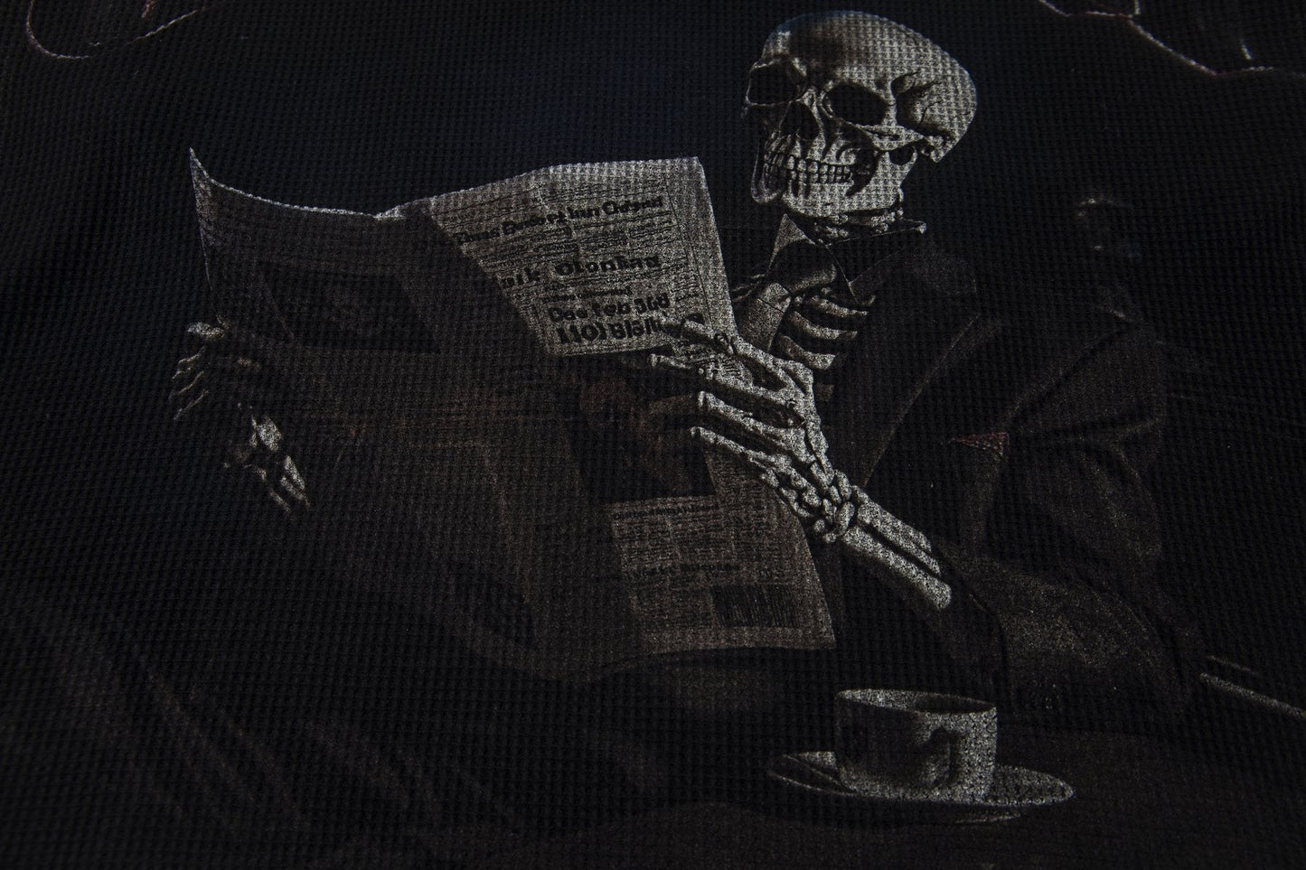 Godspeed Newspaper Skull Graphic Long-Sleeve T-Shirt — detail