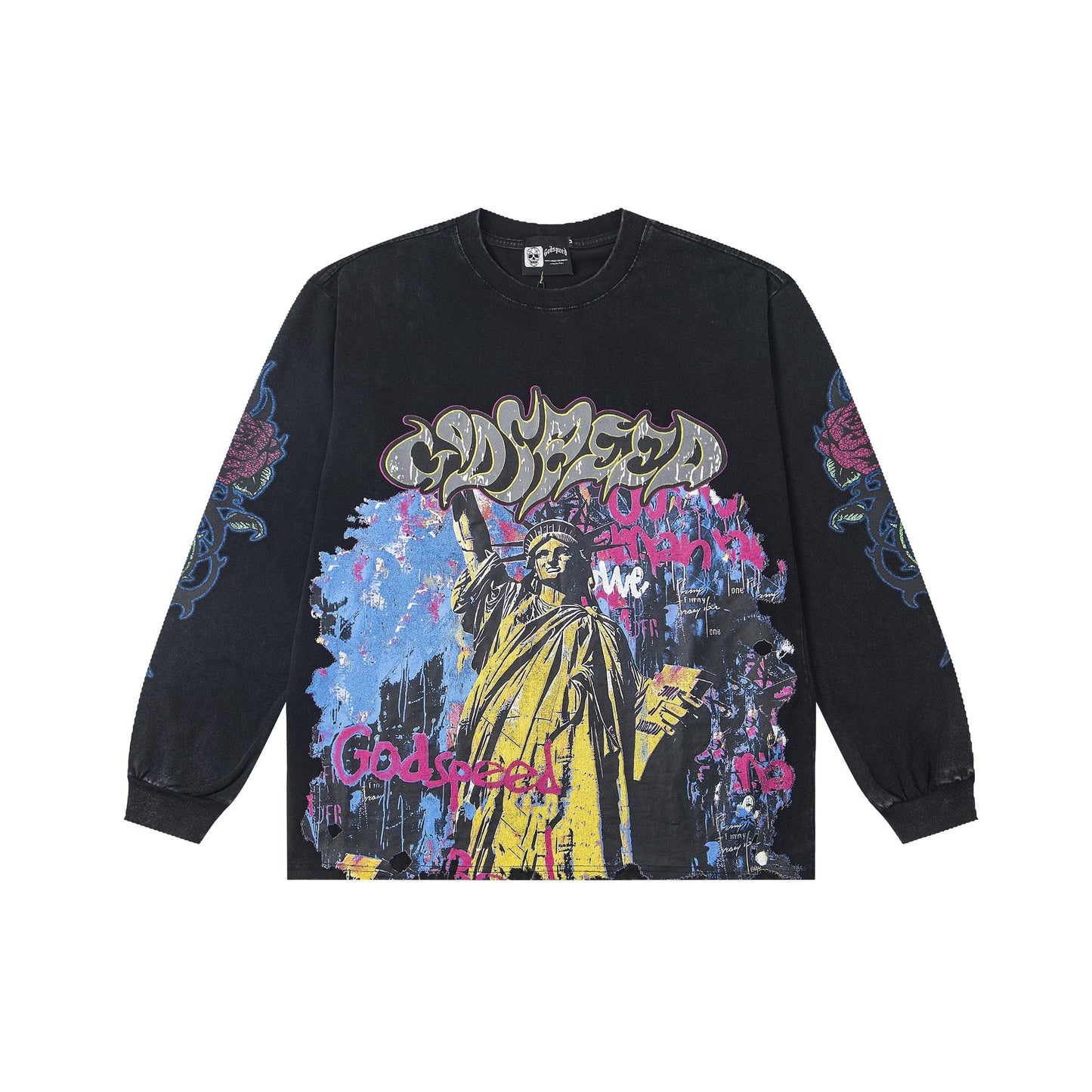 Godspeed E Pluribus Unum Graphic Long-Sleeve T-Shirt — front