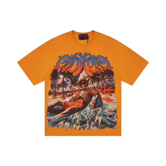 Godspeed Beach Skeleton Graphic T-Shirt — hero