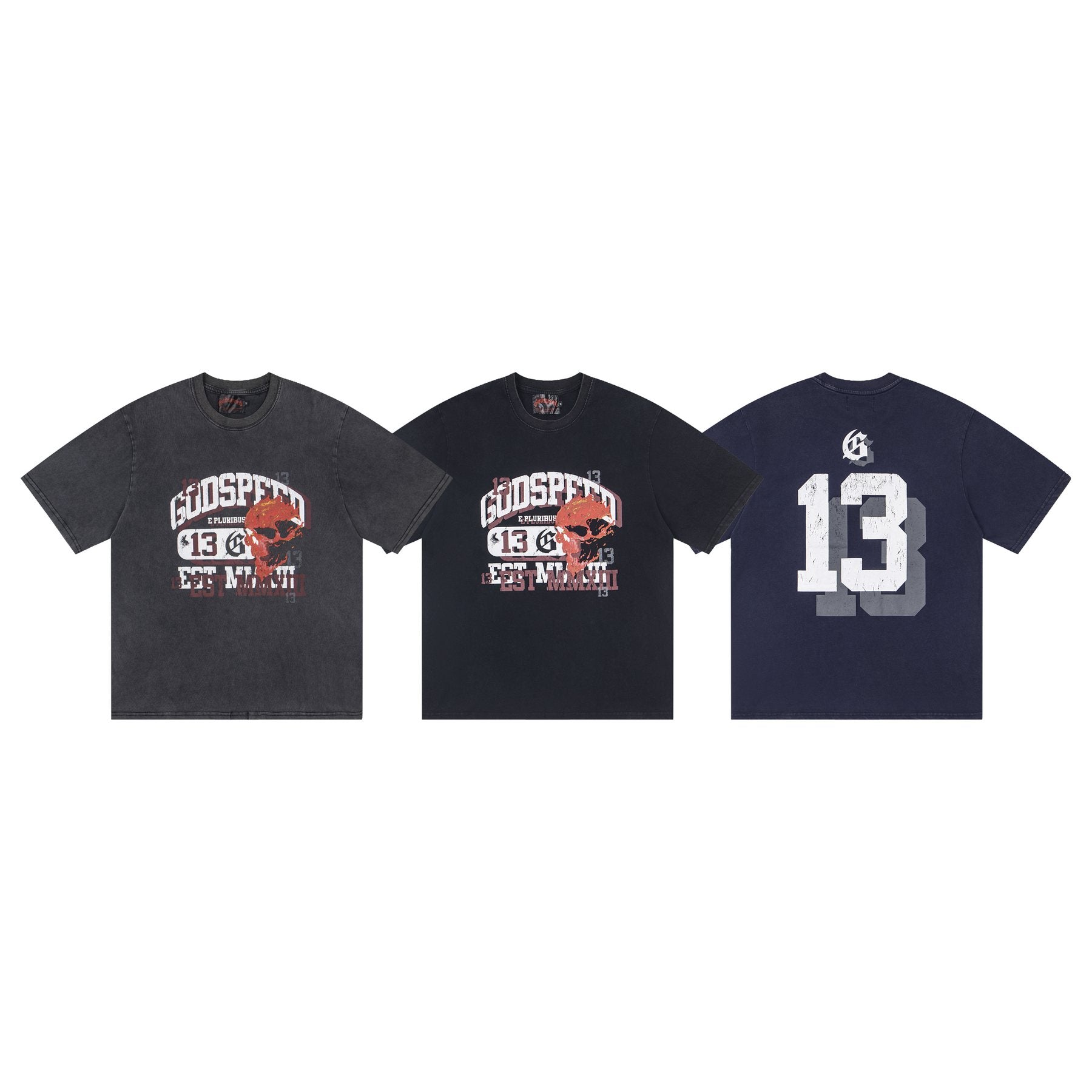 Godspeed Skull & 13 Graphic Short-Sleeve T-Shirt — comparison