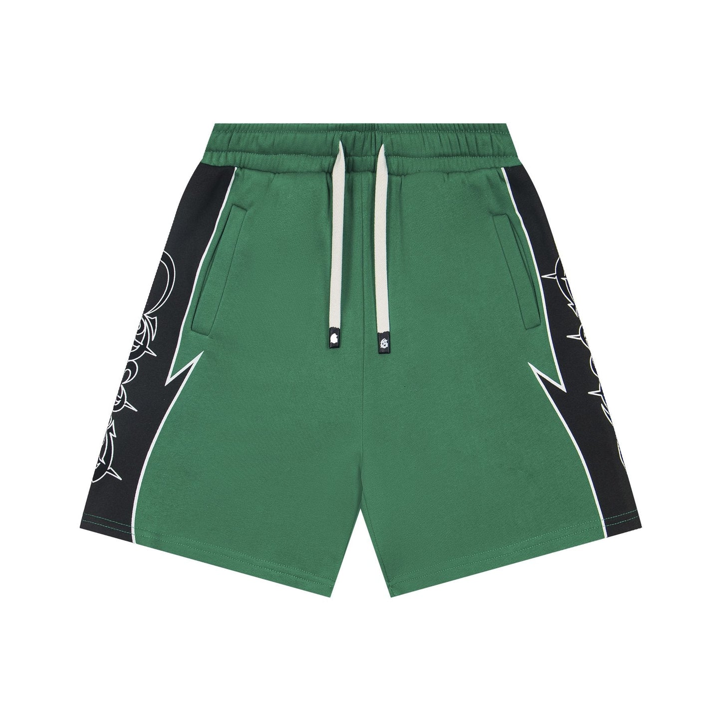 Godspeed Printed Side-Panel Drawstring Shorts — front