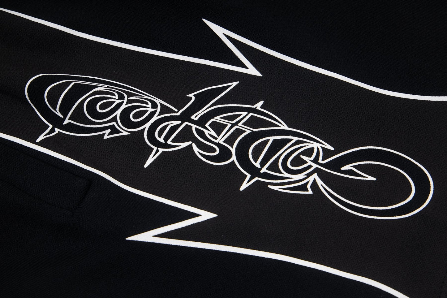 Godspeed Printed Side-Panel Drawstring Shorts — detail