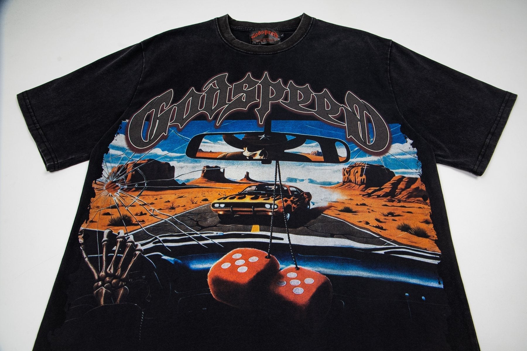 Godspeed Car & Dice Graphic T-Shirt — detail