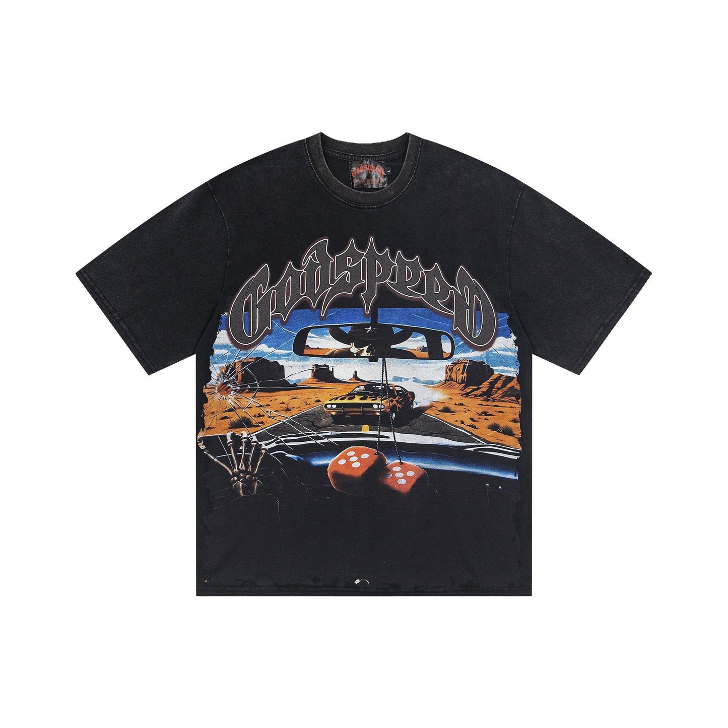 Godspeed Car & Dice Graphic T-Shirt — front