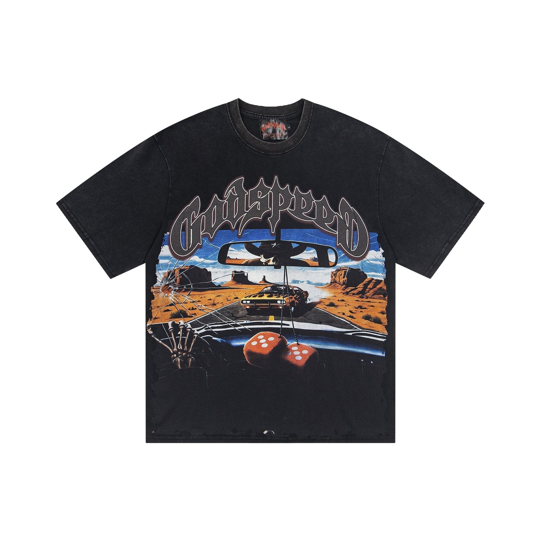 Godspeed Car & Dice Graphic T-Shirt — front