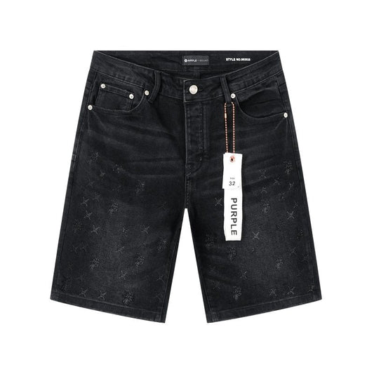 Purple Brand Star Embellished Denim Shorts — hero