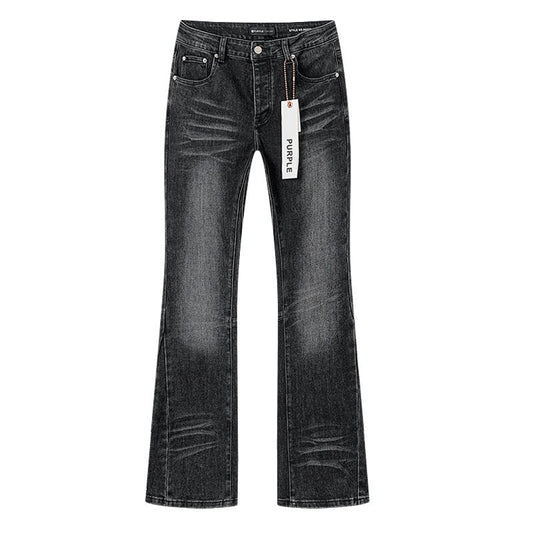 Purple Brand Black Washed Flare Jeans — hero