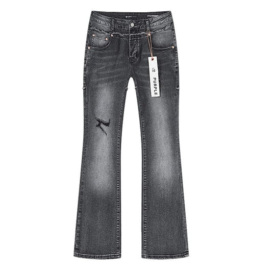 Purple Brand Washed Black Flare Jeans — hero
