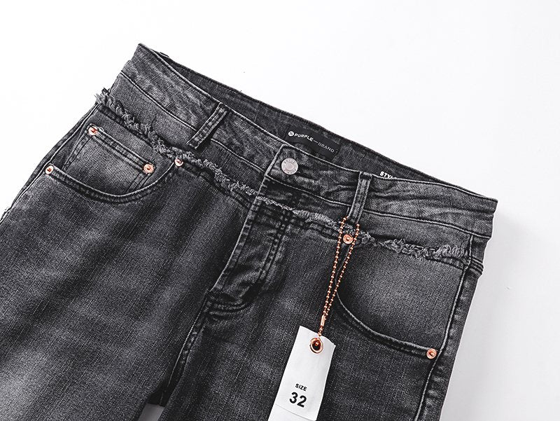 Purple Brand Washed Black Flare Jeans — detail